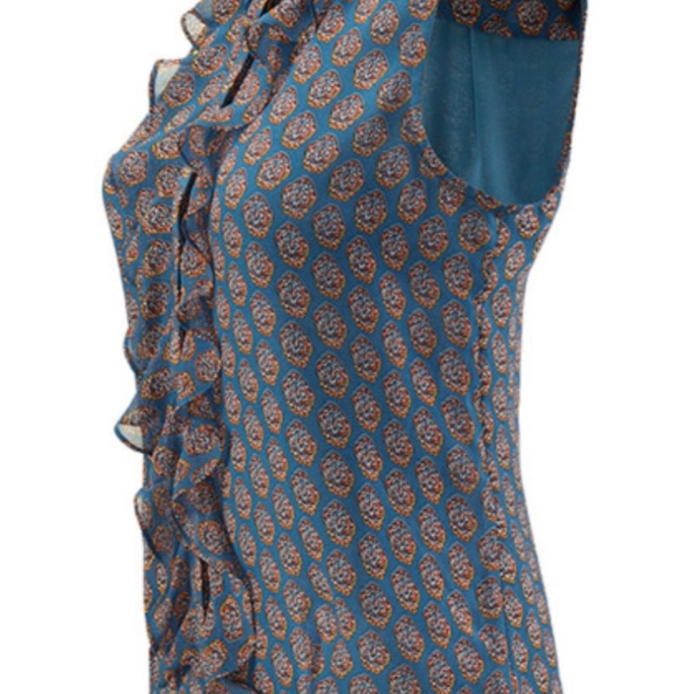 Cabi Blue and Orange Patterned Blouse - Picture 11 of 16